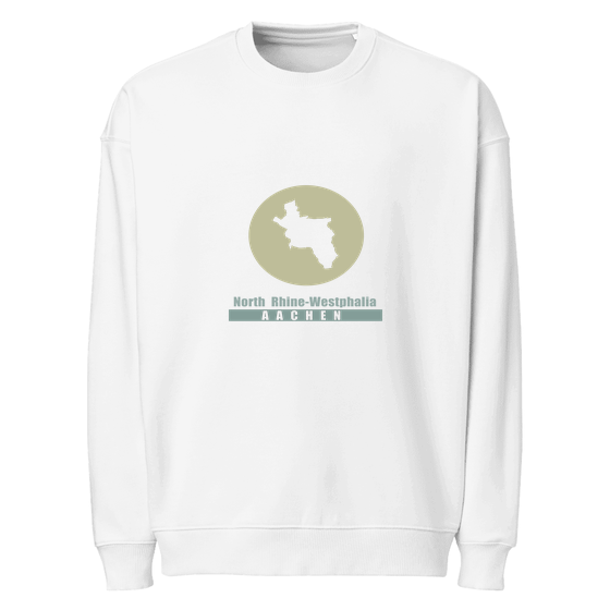 Aachen Sweatshirt mit Minimal Moon-Design (Weiß)