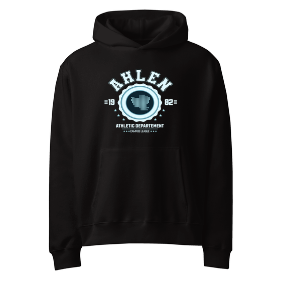 Ahlen Hoodie mit Varsity Hero-Design (Schwarz)