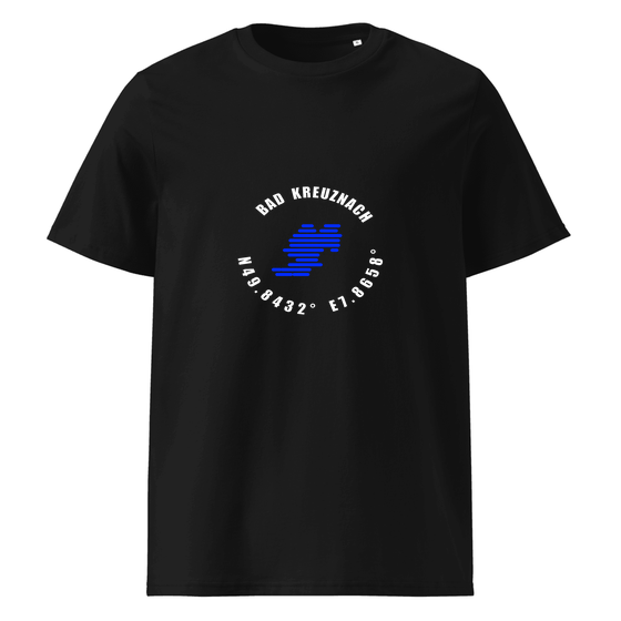 Bad Kreuznach T-Shirt mit Minimal Coordinates-Design (Schwarz)