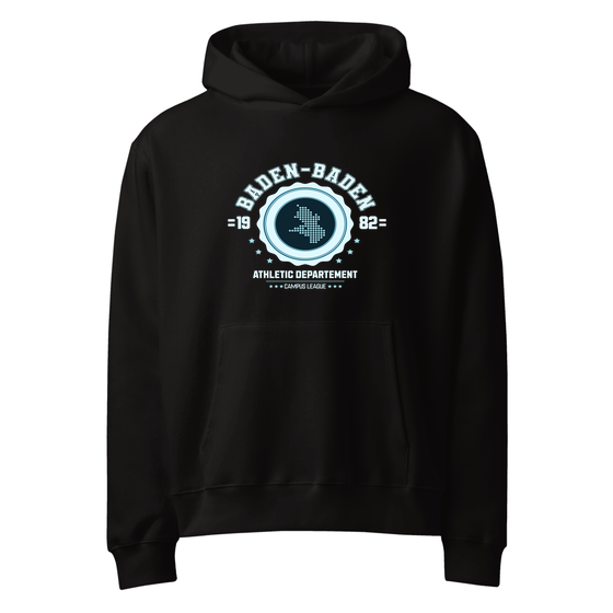 Baden-Baden Hoodie mit Varsity Hero-Design (Schwarz)