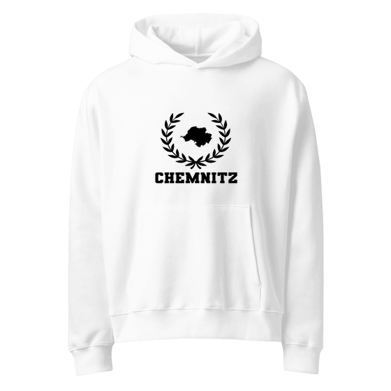 Chemnitz Hoodie mit Laurel Boundary-Design (Weiß)
