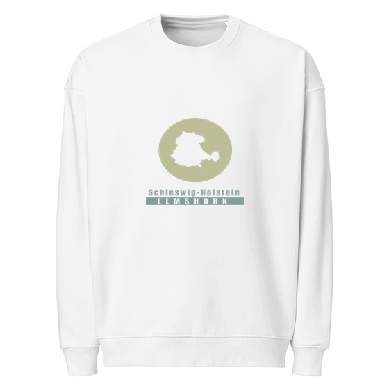 Elmshorn Sweatshirt mit Minimal Moon-Design (Weiß)