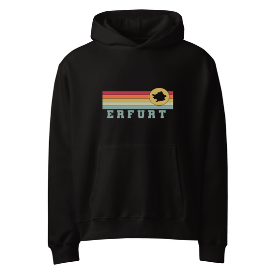 Erfurt Hoodie mit Varsity Rainbow-Design (Schwarz)