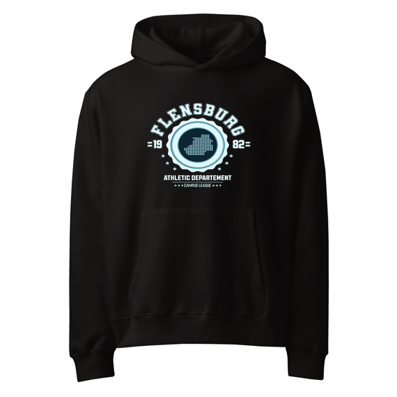 Flensburg Hoodie mit Varsity Hero-Design (Schwarz)