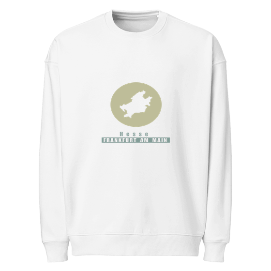 Frankfurt am Main Sweatshirt mit Minimal Moon-Design (Weiß)