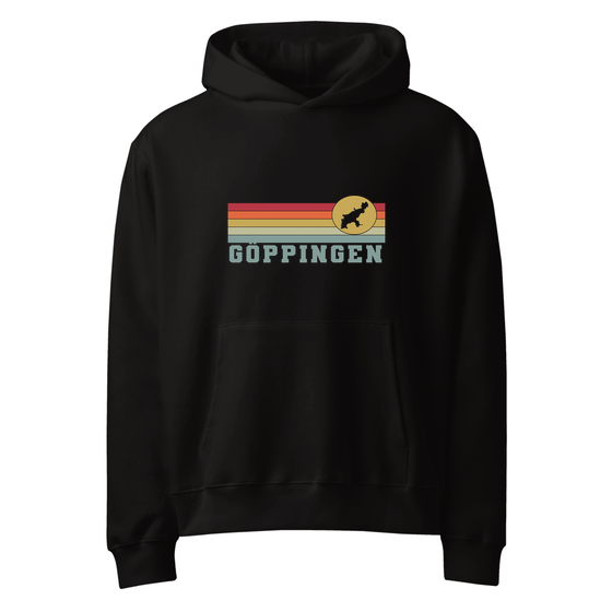 Göppingen Hoodie mit Varsity Rainbow-Design (Schwarz)
