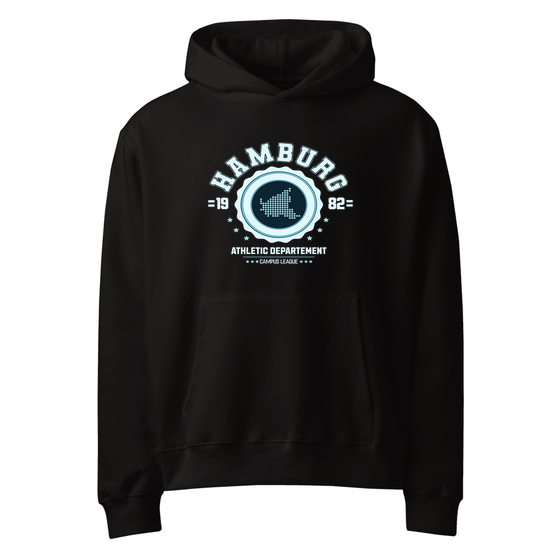Hamburg Hoodie mit Varsity Hero-Design (Schwarz)
