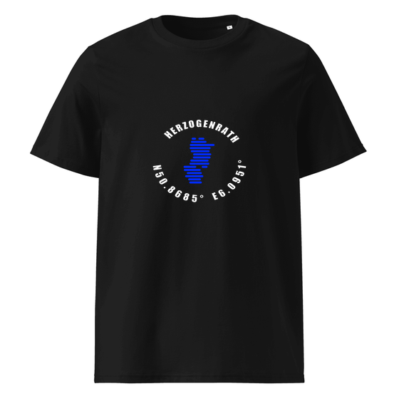 Herzogenrath T-Shirt mit Minimal Coordinates-Design (Schwarz)