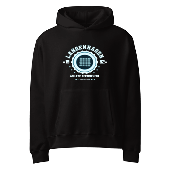 Langenhagen Hoodie mit Varsity Hero-Design (Schwarz)