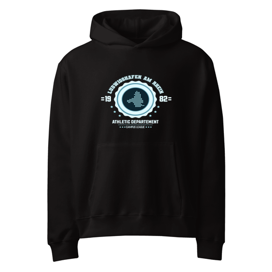 Ludwigshafen am Rhein Hoodie mit Varsity Hero-Design (Schwarz)