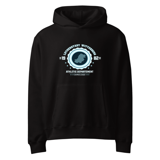 Lutherstadt Wittenberg Hoodie mit Varsity Hero-Design (Schwarz)