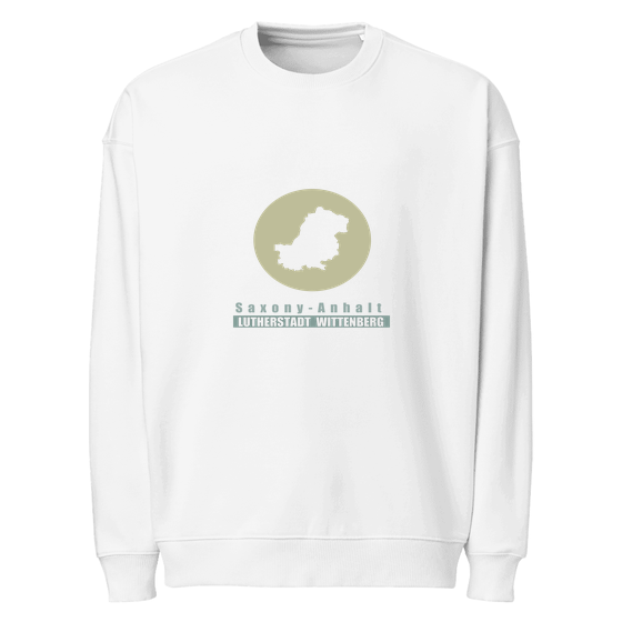 Lutherstadt Wittenberg Sweatshirt mit Minimal Moon-Design (Weiß)
