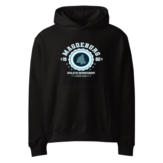 Magdeburg Hoodie mit Varsity Hero-Design (Schwarz)