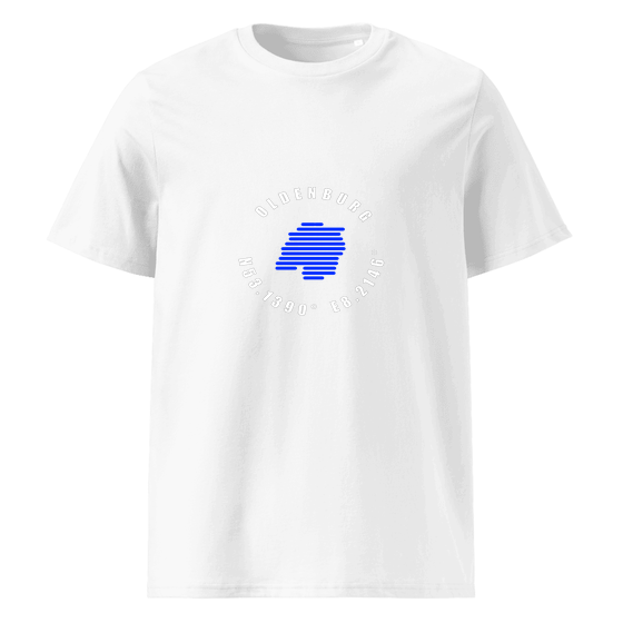 Oldenburg T-Shirt mit Minimal Coordinates-Design (Weiß)