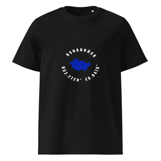 Osnabrück T-Shirt mit Minimal Coordinates-Design (Schwarz)