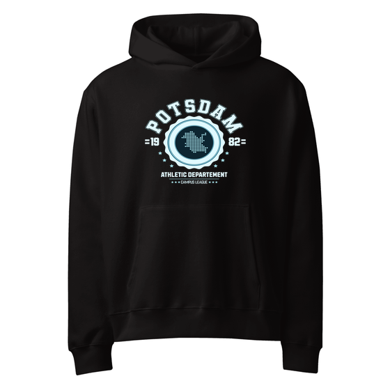 Potsdam Hoodie mit Varsity Hero-Design (Schwarz)