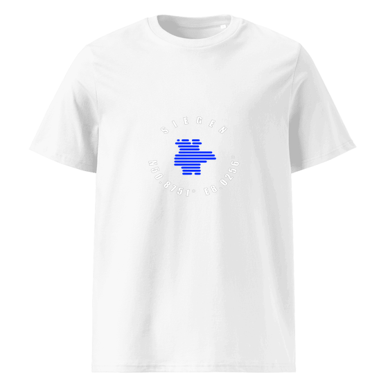 Siegen T-Shirt mit Minimal Coordinates-Design (Weiß)