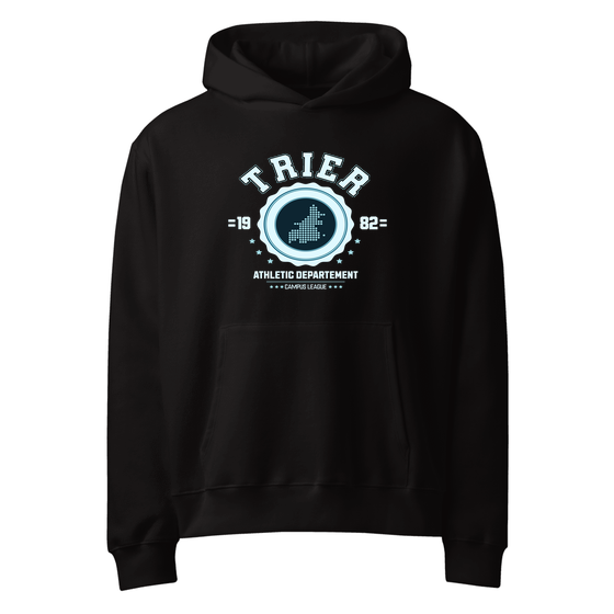 Trier Hoodie mit Varsity Hero-Design (Schwarz)