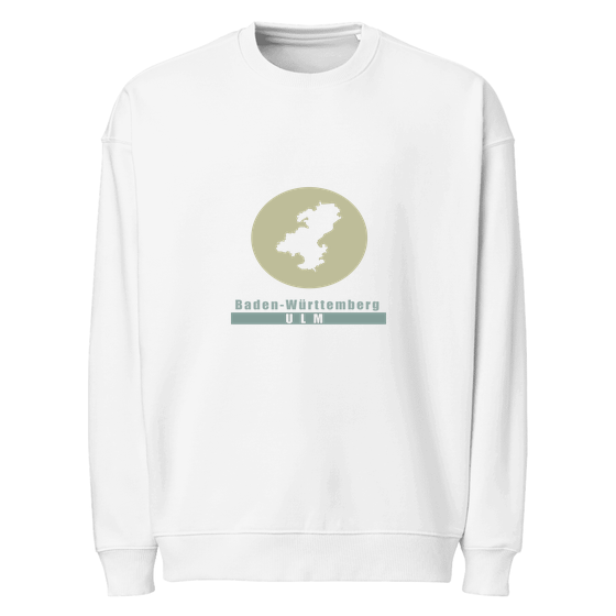 Ulm Sweatshirt mit Minimal Moon-Design (Weiß)