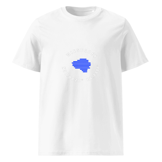 Wiesbaden T-Shirt mit Minimal Coordinates-Design (Weiß)