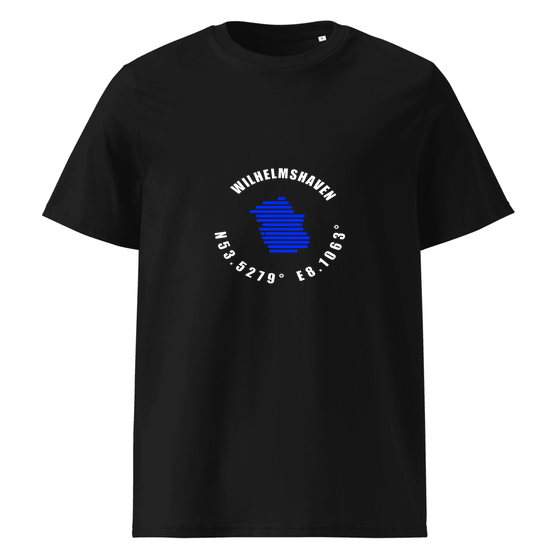 Wilhelmshaven T-Shirt mit Minimal Coordinates-Design (Schwarz)