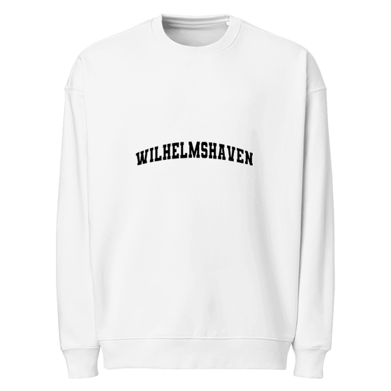 Wilhelmshaven Sweatshirt mit Varsity3-Design (Weiß)