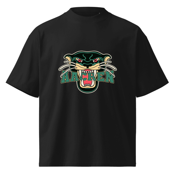 Aachen T-Shirt mit Panther-Design (Schwarz)