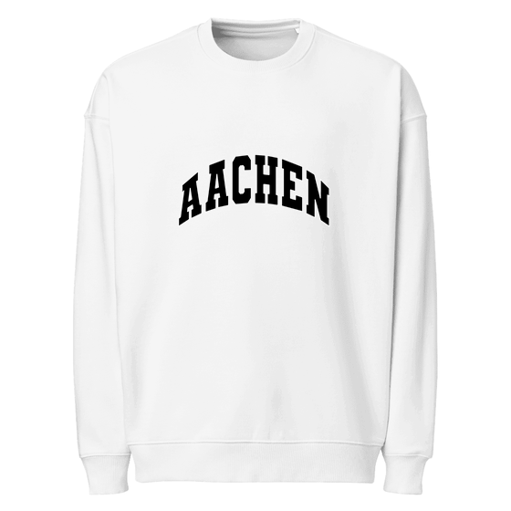 Aachen Sweatshirt mit Varsity3-Design (Weiß)