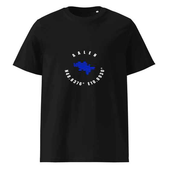 Aalen T-Shirt mit Minimal Coordinates-Design (Schwarz)