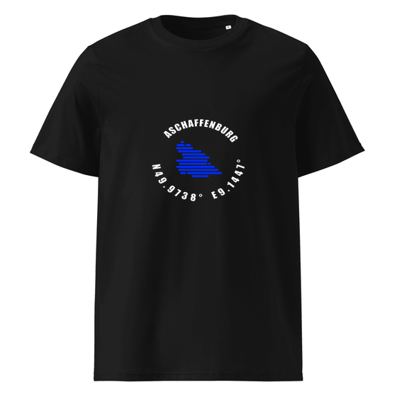 Aschaffenburg T-Shirt mit Minimal Coordinates-Design (Schwarz)