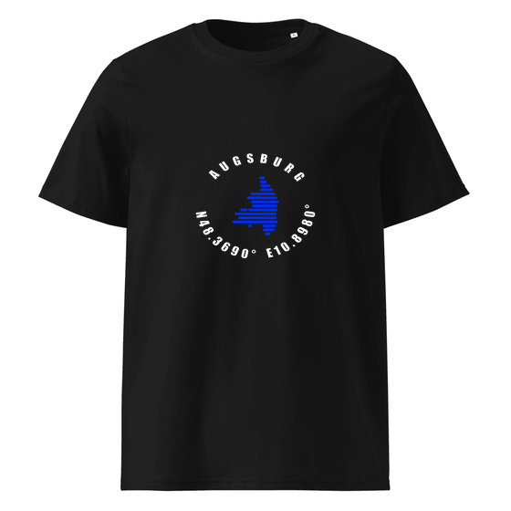 Augsburg T-Shirt mit Minimal Coordinates-Design (Schwarz)