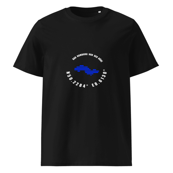 Bad Homburg vor der Höhe T-Shirt mit Minimal Coordinates-Design (Schwarz)