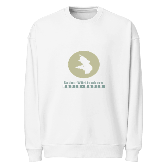 Baden-Baden Sweatshirt mit Minimal Moon-Design (Weiß)