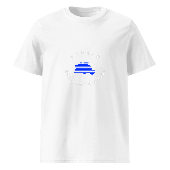 Berlin T-Shirt mit Minimal Coordinates-Design (Weiß)