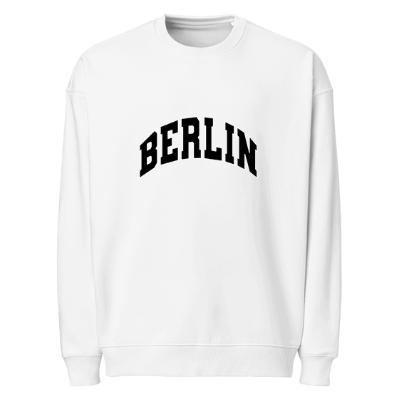 Berlin Sweatshirt mit Varsity3-Design (Weiß)