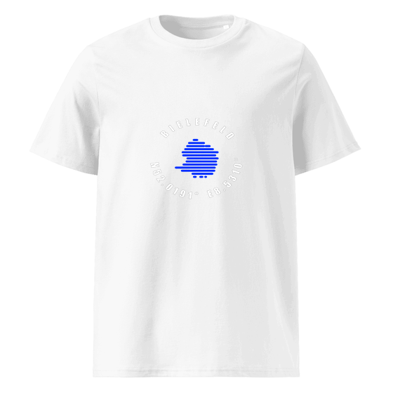 Bielefeld T-Shirt mit Minimal Coordinates-Design (Weiß)