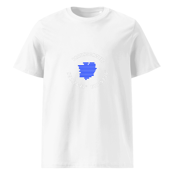 Braunschweig T-Shirt mit Minimal Coordinates-Design (Weiß)