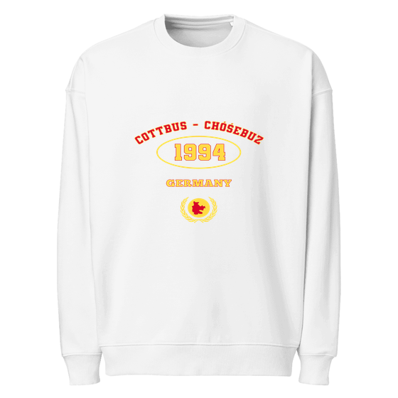Cottbus - Chóśebuz Sweatshirt mit University 1994-Design (Weiß)