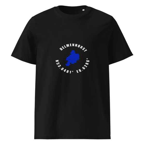 Delmenhorst T-Shirt mit Minimal Coordinates-Design (Schwarz)