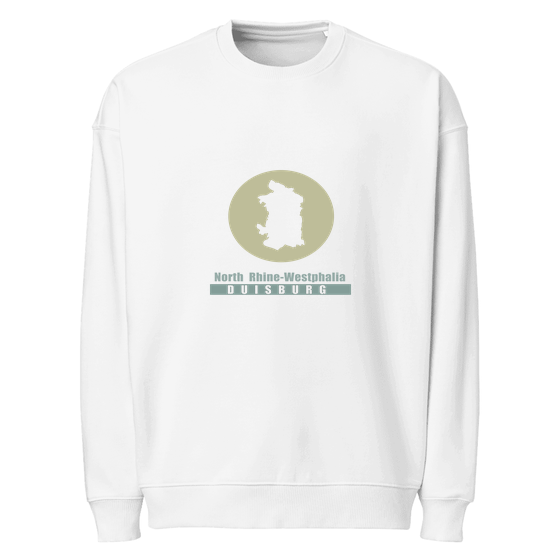 Duisburg Sweatshirt mit Minimal Moon-Design (Weiß)