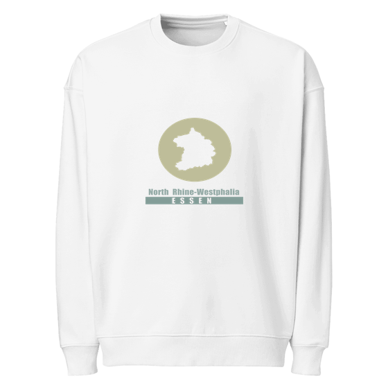 Essen Sweatshirt mit Minimal Moon-Design (Weiß)