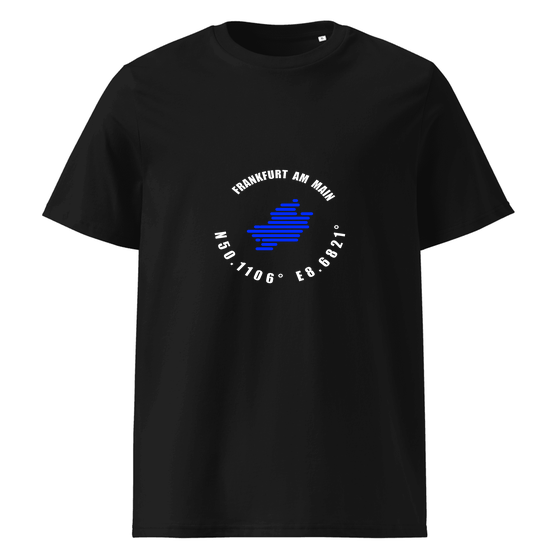 Frankfurt am Main T-Shirt mit Minimal Coordinates-Design (Schwarz)