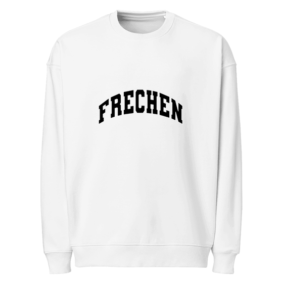 Frechen Sweatshirt mit Varsity3-Design (Weiß)