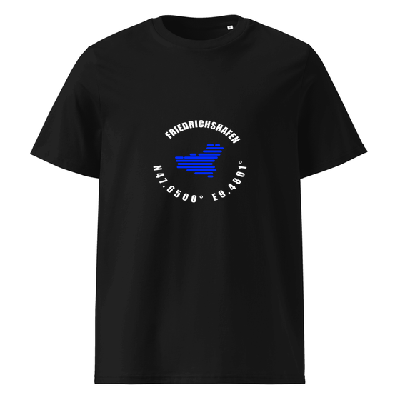 Friedrichshafen T-Shirt mit Minimal Coordinates-Design (Schwarz)
