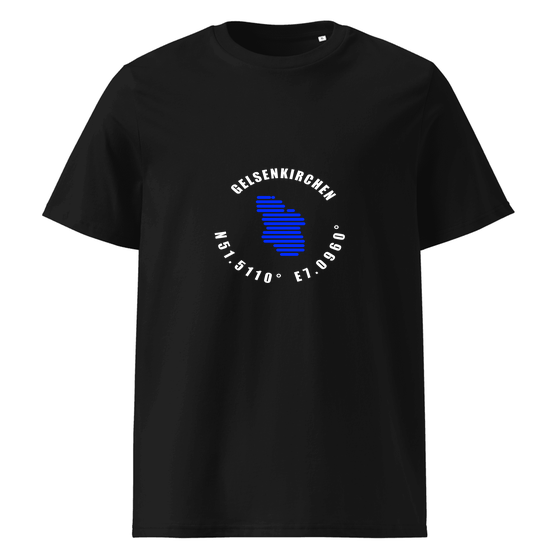 Gelsenkirchen T-Shirt mit Minimal Coordinates-Design (Schwarz)
