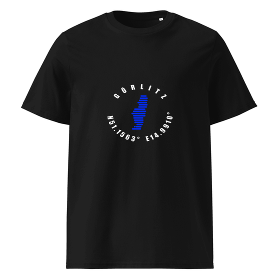 Görlitz T-Shirt mit Minimal Coordinates-Design (Schwarz)
