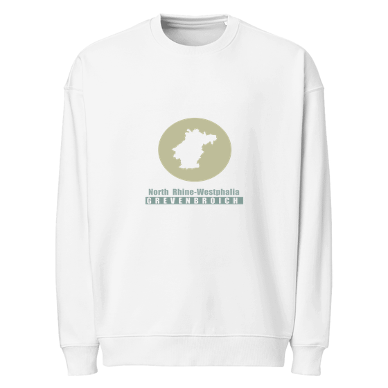 Grevenbroich Sweatshirt mit Minimal Moon-Design (Weiß)
