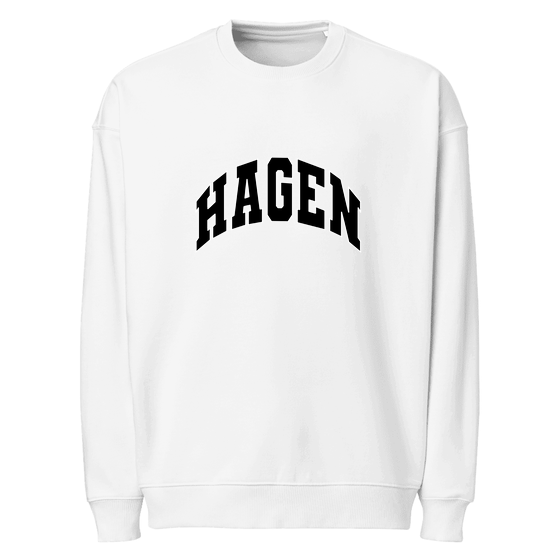Hagen Sweatshirt mit Varsity3-Design (Weiß)