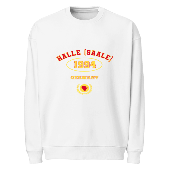 Halle (Saale) Sweatshirt mit University 1994-Design (Weiß)