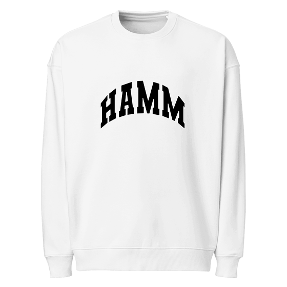 Hamm Sweatshirt mit Varsity3-Design (Weiß)
